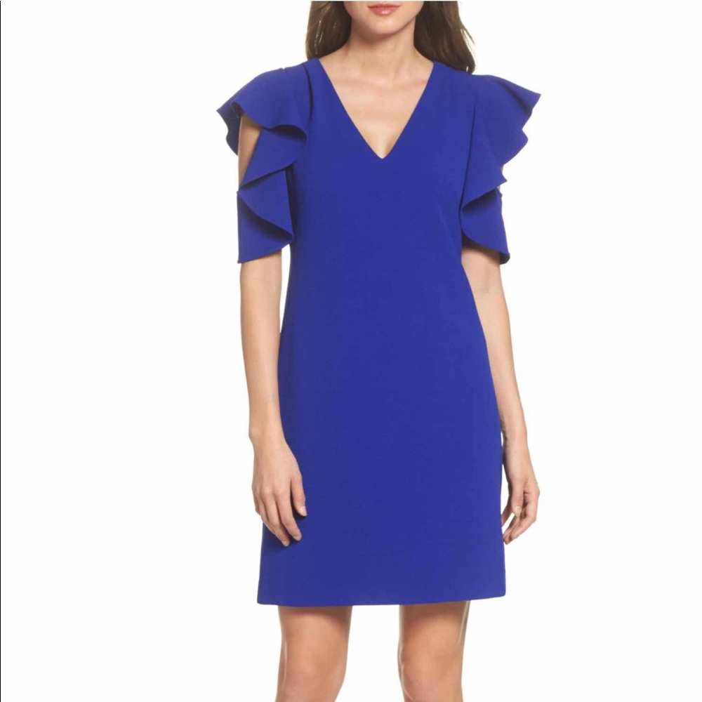 Chelsea28 Size 18 Blue Cold Shoulder Shift Dress